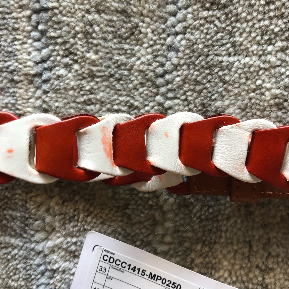 NWT Missoni Red White Loop Leather Belt - Picture 4 of 7